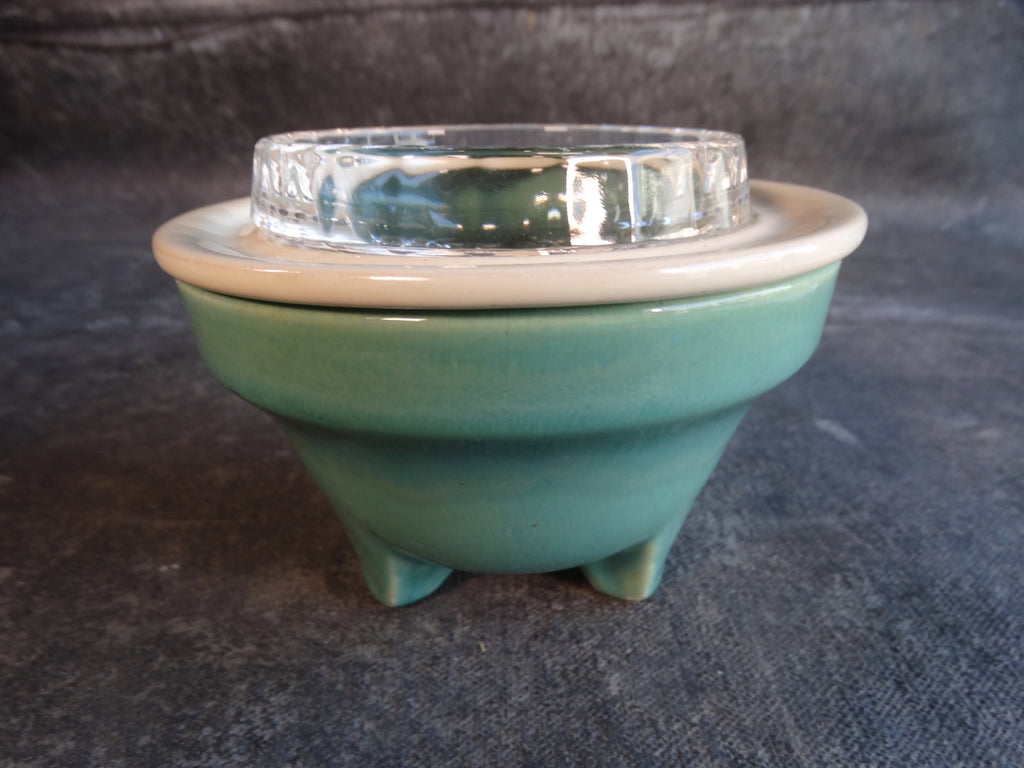 Catalina Island Pottery Shrimp Cocktail Bowl  Experimental Teal and White C591