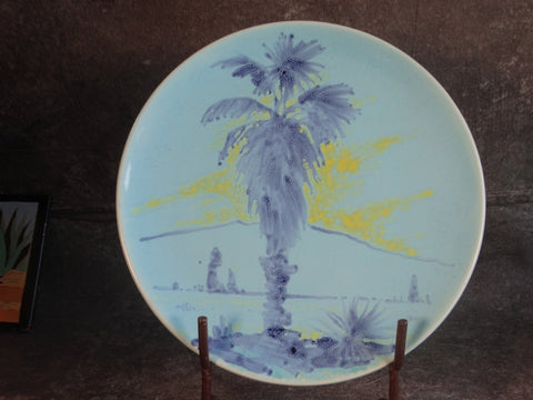 Catalina Island White Clay Plate Hand Decorated by Bud Upton C639