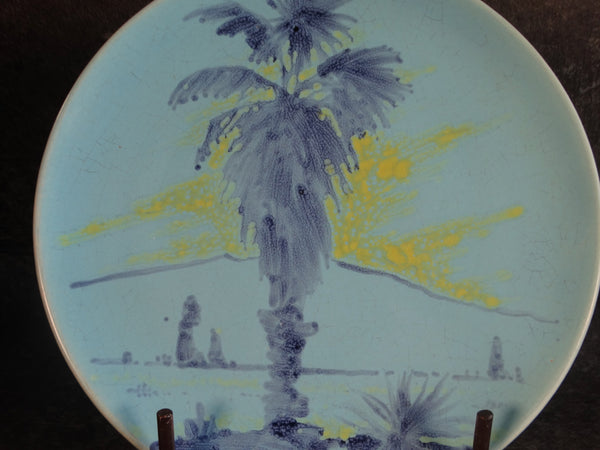 Catalina Island White Clay Plate Hand Decorated by Bud Upton C639