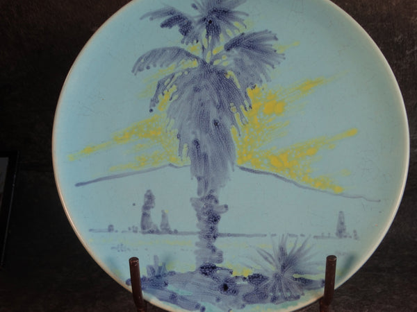 Catalina Island White Clay Plate Hand Decorated by Bud Upton C639