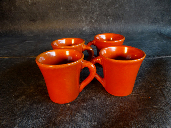Catalina Island Vhite Clay Toyon Red Demitasse Cups Set of 4 C668