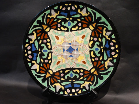 Malibu Potteries Decorated Tile Plate c 1927