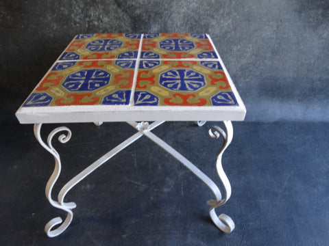 D & M Tile-top Table Wrought Iron Base c 1927 CA2099