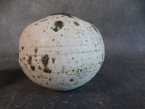 Otto & Vivika Heino Sand Spotted and Natural Glaze Stoneware Spherical Vessel CA2117
