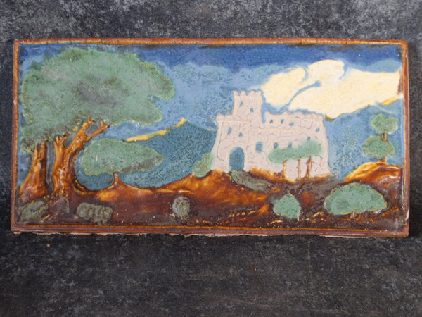 Calco Nocturnal Castle Tile c 1920s CA2136