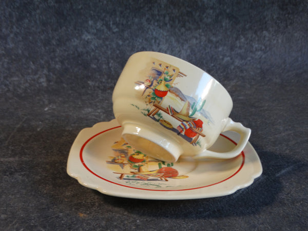 Homer Laughlin Mexicana Cup and Saucer CA2156