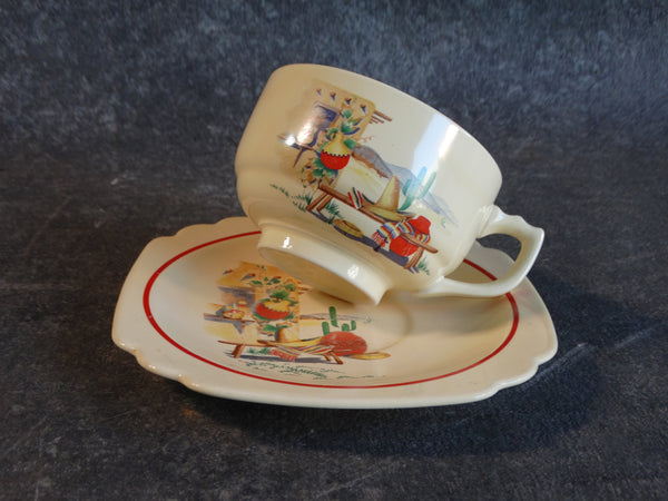 Homer Laughlin Mexicana Cup and Saucer CA2156