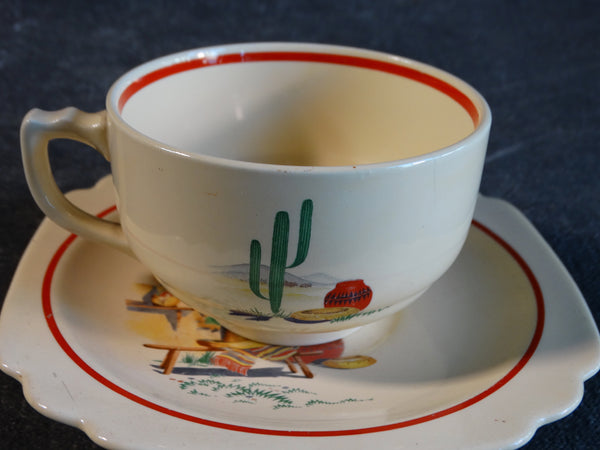 Homer Laughlin Mexicana Cup and Saucer CA2156