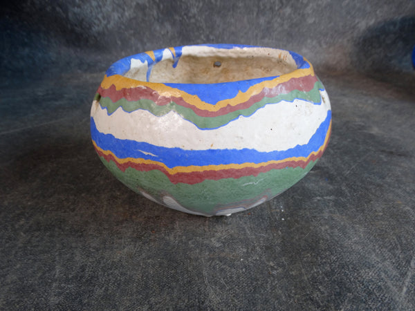 Ozark Roadside Pottery Hanging Pot White/Carame;/Blue/Green/Brick Red CA2189