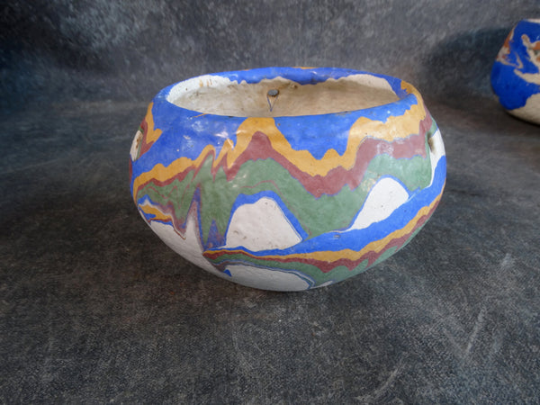 Ozark Roadside Pottery Hanging Pot White/Carame;/Blue/Green/Brick Red CA2189