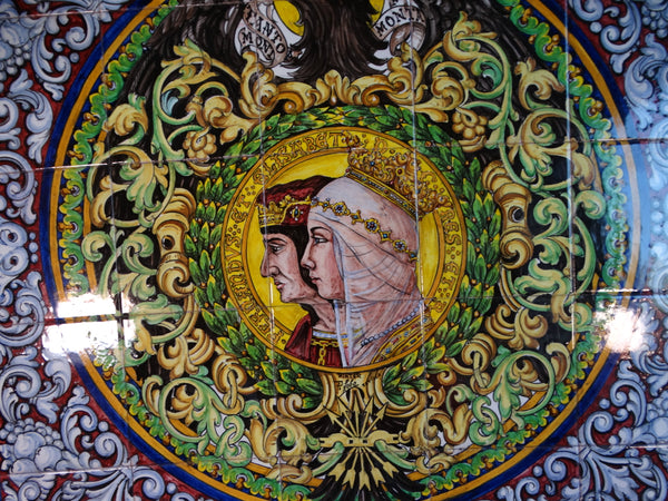 Sevilla Tile Double Portrait of Ferdinand & Isabella -1960s CA2224