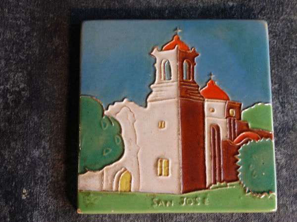 San Jose Tile - Mission Against Baby Blue Sky 1953 CA2227