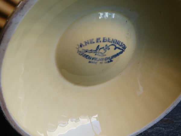 Vernon Kilns by Jane Bennison Large Console Bowl in Pale Yellow CA2236