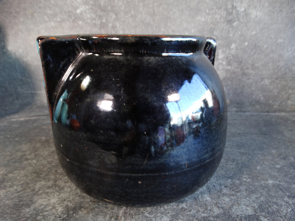 art deco plant pots Garden City Art Deco bean pot base in Black CA2260 – Early California Antiques Shop