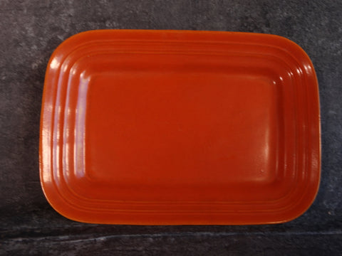 Pacific Hostess Rectangular Serving Plate #617 in Apache Red CA2266