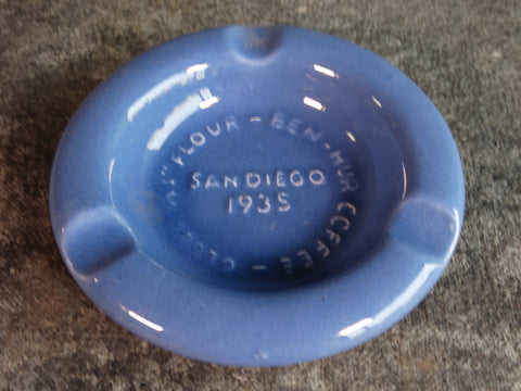 Ben-Hur Coffee & Globe Flour Patio San Diego 1935 Promotional AshtrayCA2274