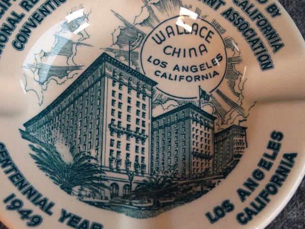 Wallace China Self-Promotional Ashtray for the 10th Pacific Coast Regional Restaurant Convention 1949 CA2277