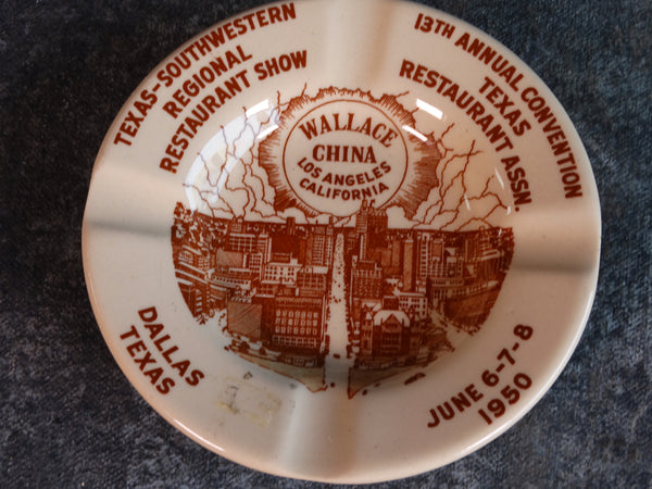 Wallace China 13th Annual Convention Texas Restaurant Association in Dallas Self-Promotional Ashtray CA2279