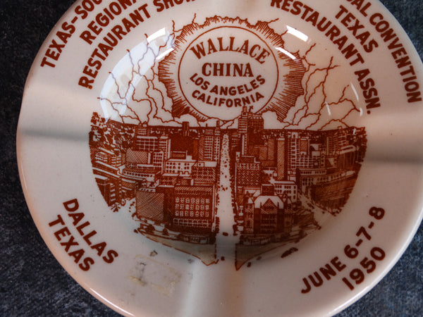 Wallace China 13th Annual Convention Texas Restaurant Association in Dallas Self-Promotional Ashtray CA2279