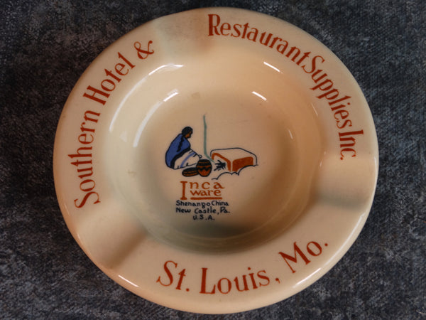 Shenango Inca Ware Southern Hotel & Restaurant Supplies Co St Louis Mo. Promotional Ashtray. CA2283