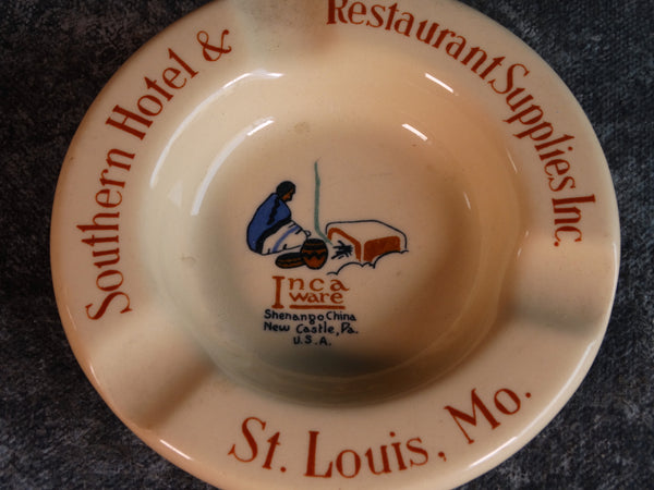 Shenango Inca Ware Southern Hotel & Restaurant Supplies Co St Louis Mo. Promotional Ashtray. CA2283