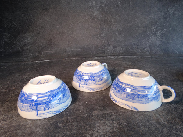 Vernon Kilns Rockwell Kent Our America Set of 3 Cups in Blue CA2331