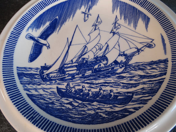 Vernon Kilns Rockwell Kent Moby Dick Experimental Test  Plate 10 1/2" In Dark Blue CA2338
