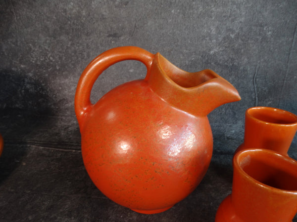 Pacific 9" Ball Pitcher with 3 Tumblers in Apache Red CA2350