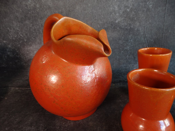 Pacific 9" Ball Pitcher with 3 Tumblers in Apache Red CA2350