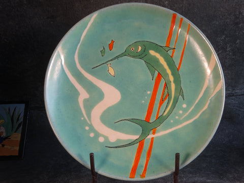 San Jose Pottery Hand-painted Swordfish Plate CA2405