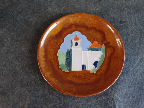 San Jose Co San Jose Mission Plate in Rustic Orange CA2417