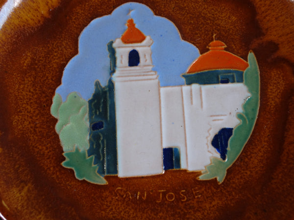 San Jose Co San Jose Mission Plate in Rustic Orange CA2417