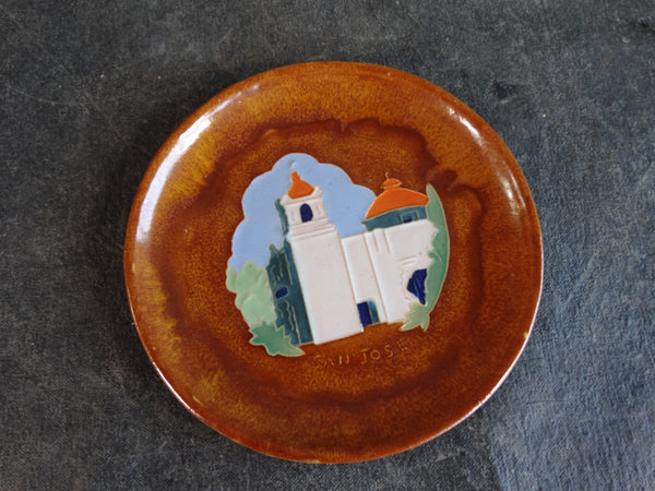 San Jose Co San Jose Mission Plate in Rustic Orange CA2417