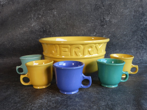 Garden City Pottery Tom 'n' Jerry Punch Set with 5 Punch Cups CA2429
