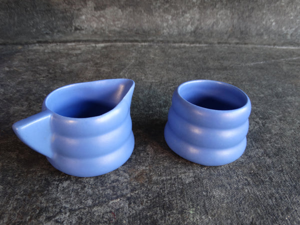 Tudor Hollywood Ware Creamer & Sugar Bowl Set in Blue CA2436