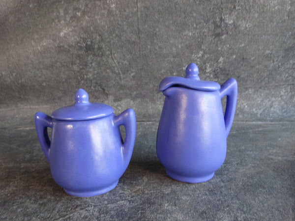 California Pottery Creamer & Sugar Bowl Set in Blue CA2437