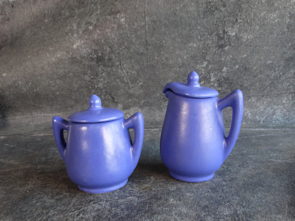 California Pottery Creamer & Sugar Bowl Set in Blue CA2437