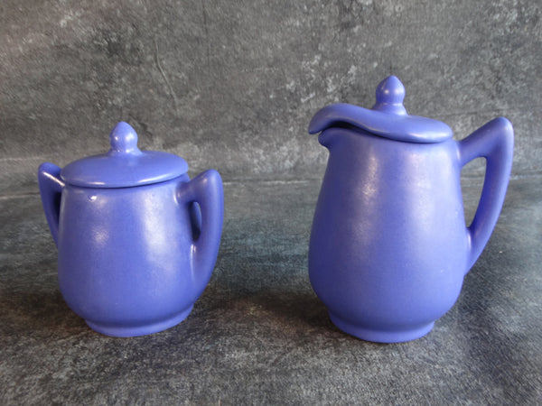 California Pottery Creamer & Sugar Bowl Set in Blue CA2437