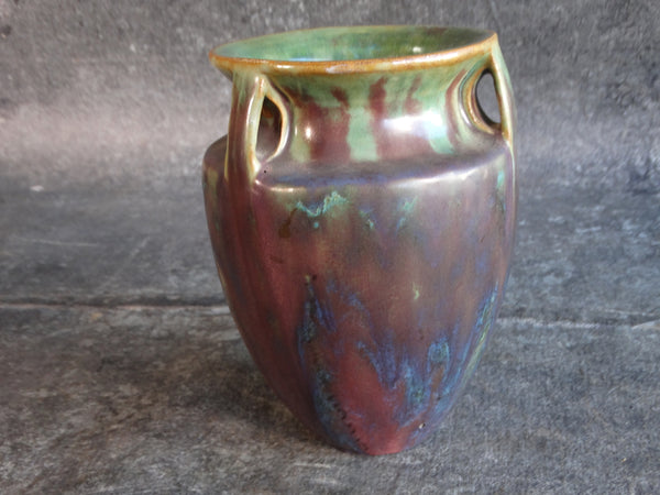 Fulper Four-Handled Vase in Four Color Glaze CA2455