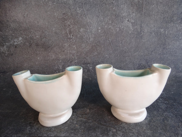 Winfield Pottery Centerpiece Set: Console Bowl & 2 Double Candlesticks in Blue & White CA2478
