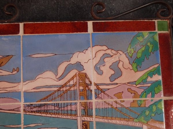 Taylor Tile Co - Rare Golden Gate Bridge Scenic Tile Plaque CA2484