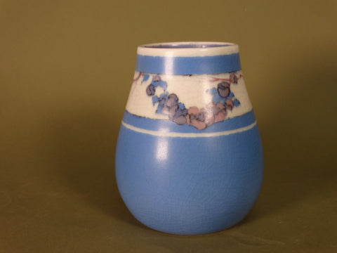 Rookwood #2104 Blue & White Vase with Flower Garland 1921 CA2494