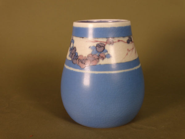 Rookwood #2104 Blue & White Vase with Flower Garland 1921 CA2494