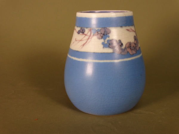 Rookwood #2104 Blue & White Vase with Flower Garland 1921 CA2494