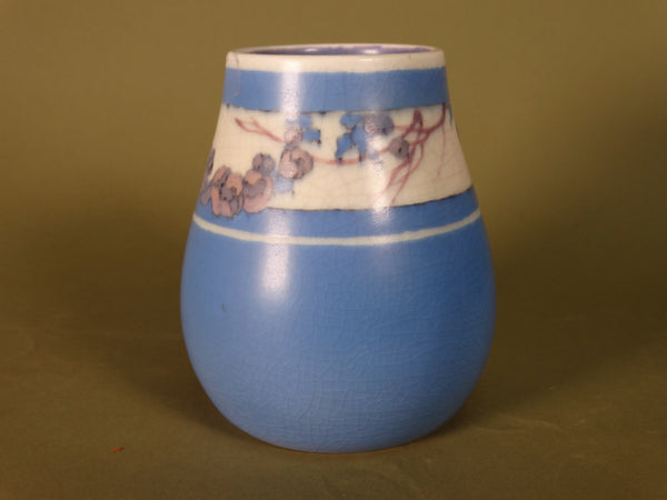 Rookwood #2104 Blue & White Vase with Flower Garland 1921 CA2494