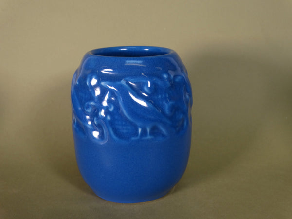 Rookwood #2174 Embossed Rook Motif Vase in Cobalt 1915 CA2501