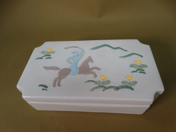 Vally Werner - Handmade California Pottery - #529 Warrior Trinket Box 1940s CA2515