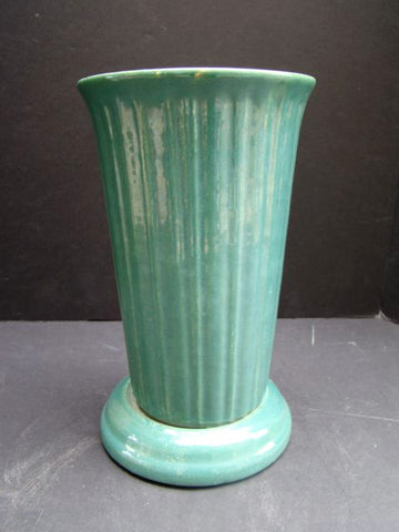 Garden City Fluted Unusual Dark Green Vase