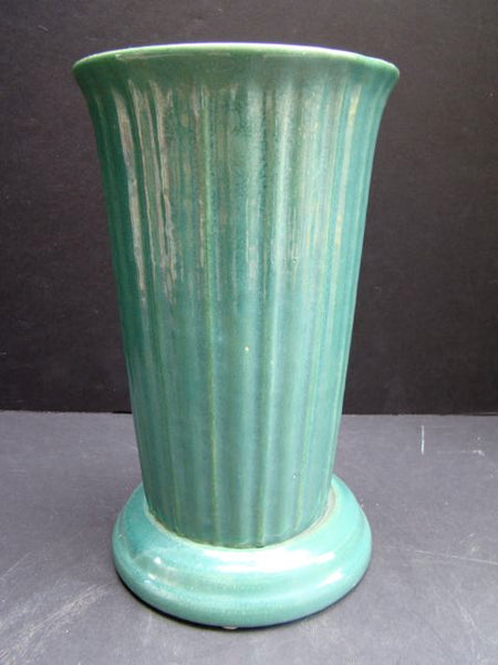 Garden City Fluted Unusual Dark Green Vase