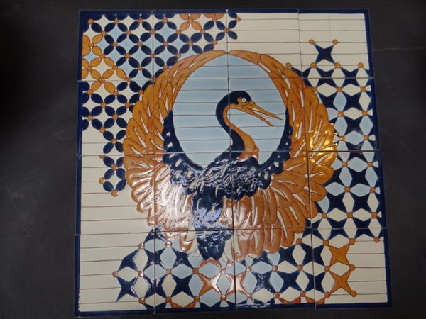 Gladding McBean Crane Motif set of tiles